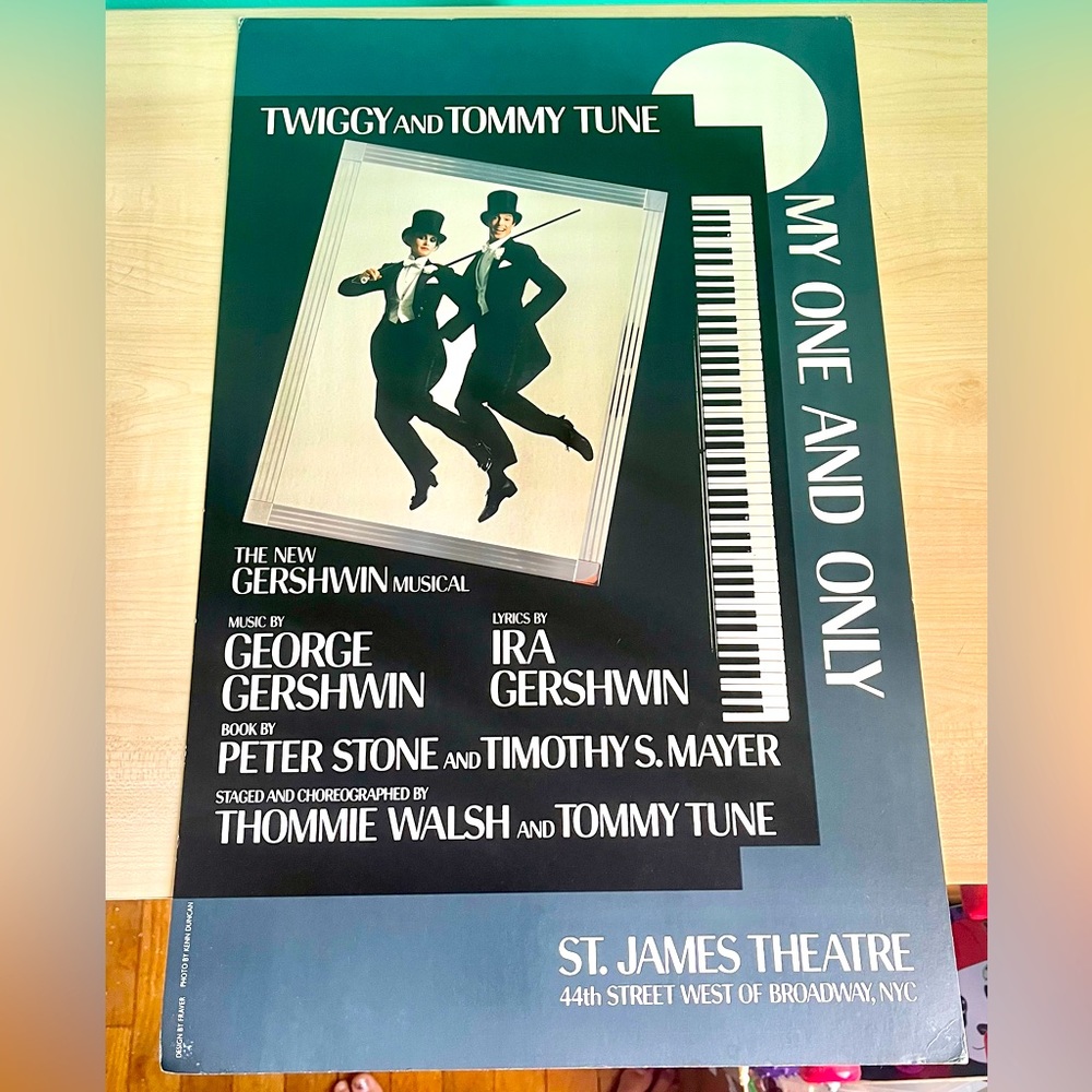 Vintage My One And Only Broadway Musical Window Card featuring Twiggy